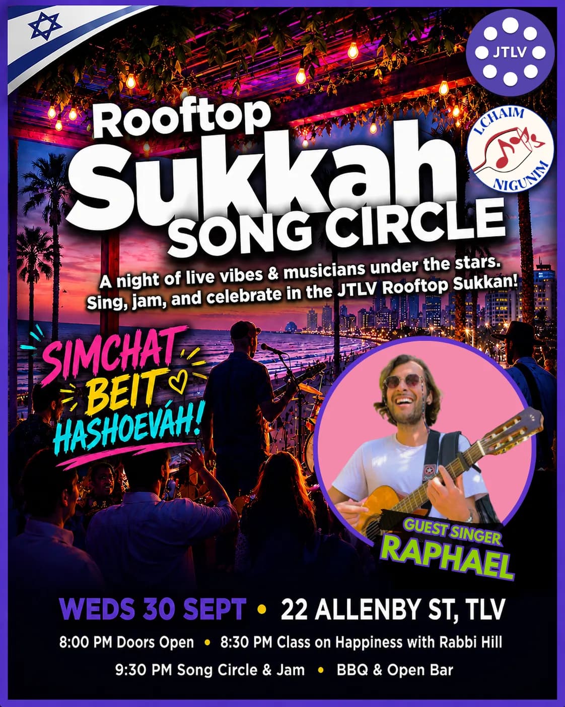 Rooftop Sukkah Song Circle at JTLV